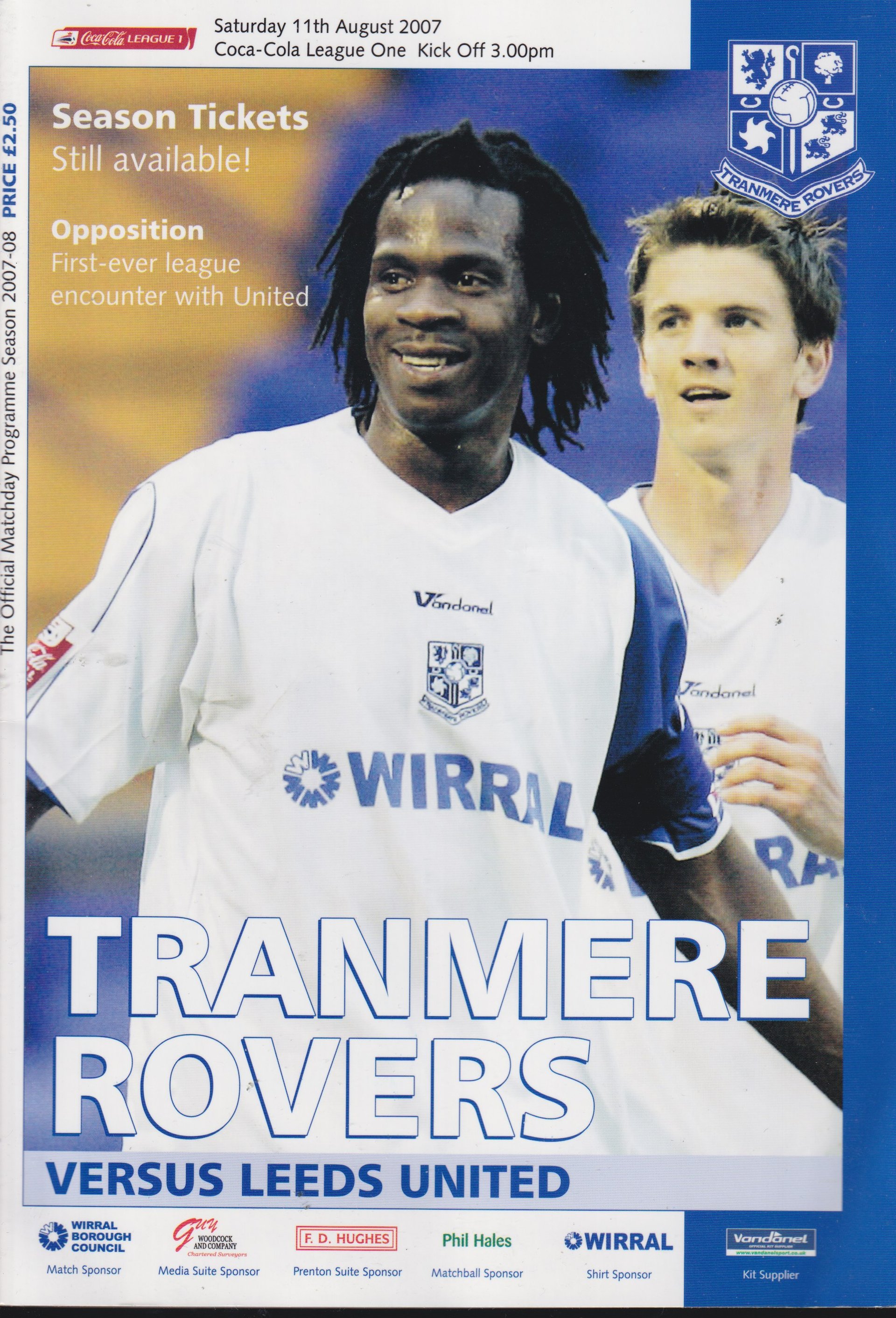 Tranmere Rovers v Leeds United match programme